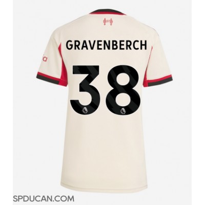 Zenski Nogometni Dres Liverpool Ryan Gravenberch #38 Gostujuci 2025-26 Kratak Rukav Zenski Nogometni Dres Liverpool Ryan Gravenberch #38 Gostujuci 2025-26 Kratak Rukav